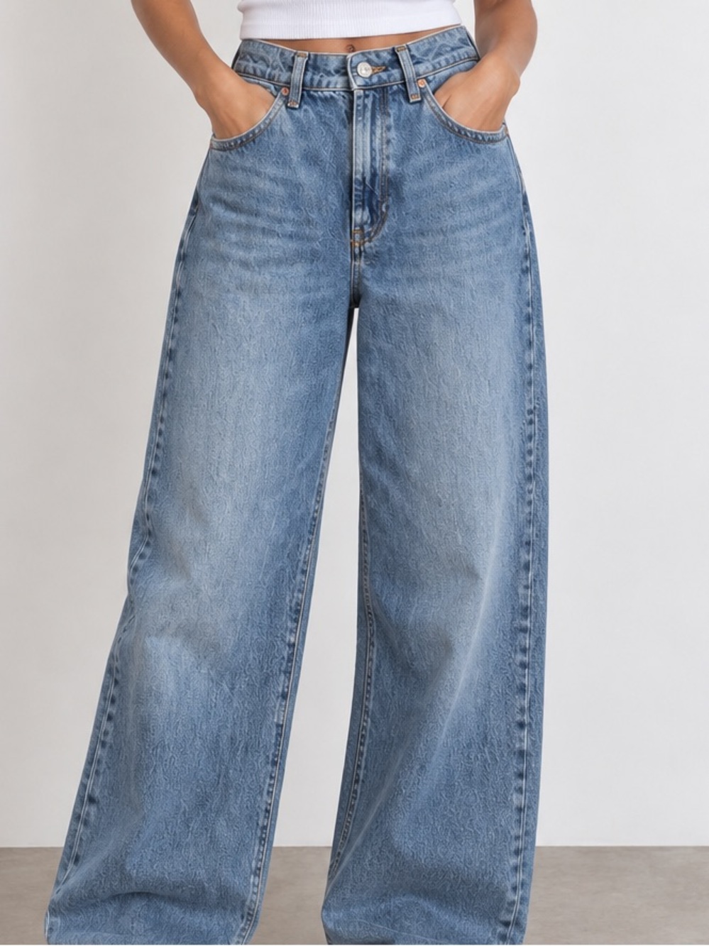 Zara High Rise Baggy Wide Leg Jean 6